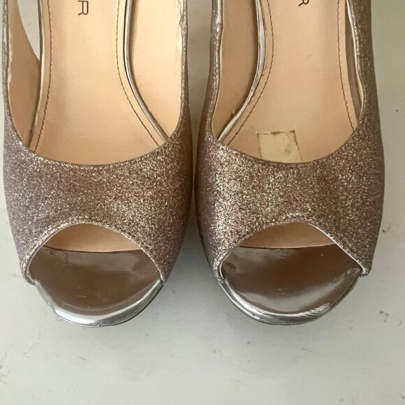 Marc Fisher Tumble Glitter Sparkle Stiletto Heels Pumps Peep Toe Size 10M - Picture 13 of 16
